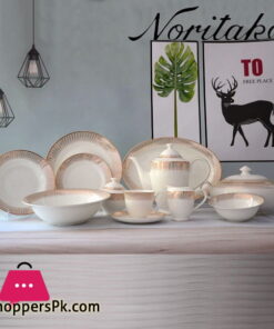 Noritake Super Bone NSB Gold 61 Pcs Dinner Set 8 Person Serving