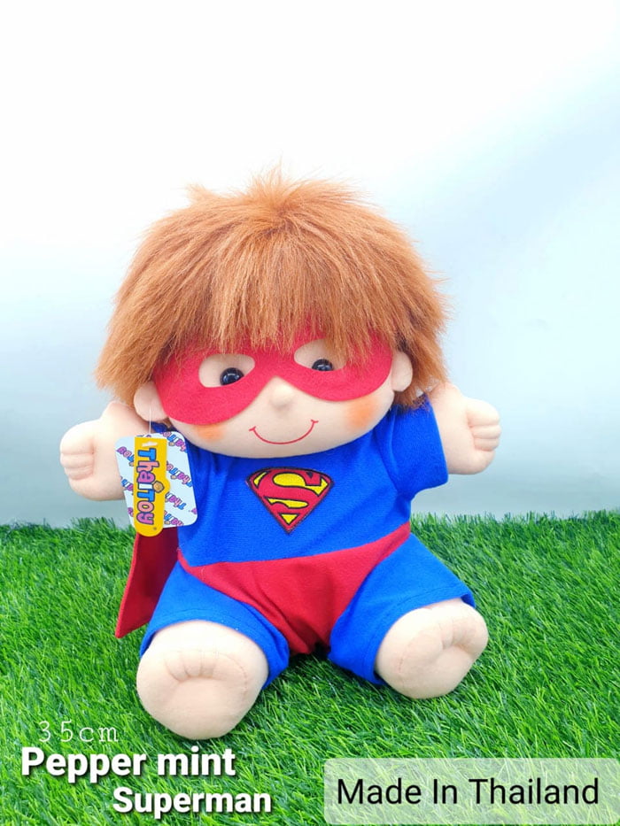 Peppermint Superman Plush Doll 35 Cm - Thailand Made