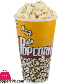 Popcorn Cups Plastic - Movie Theater Popcorn Bucket Tube Popcorn Cups 7x4.5 Inches - 1 Pcs