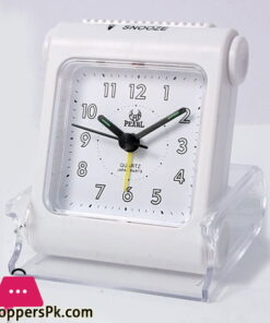 Quartz Pearl Travelling White Alarm Clock