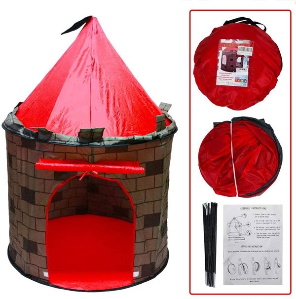 Red Castle Play Tent For Kids - Pop Up Design 9 Red Castle Play Tent For Kids - Pop Up Design