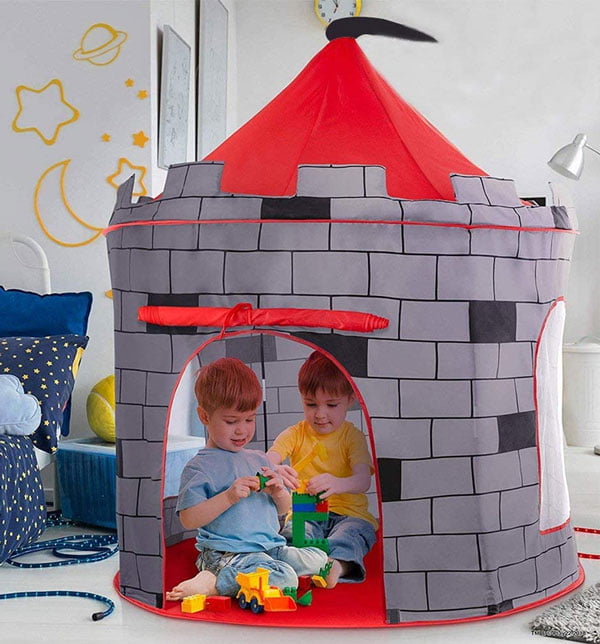 Red Castle Play Tent For Kids - Pop Up Design