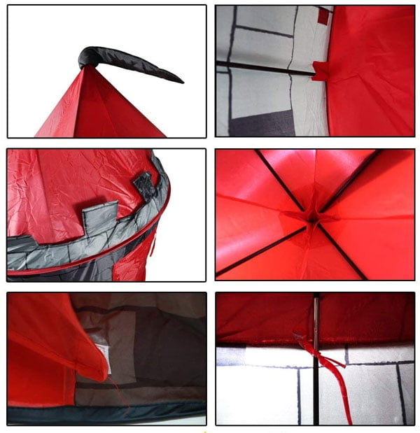 Red Castle Play Tent For Kids - Pop Up Design