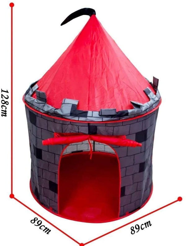 Red Castle Play Tent For Kids - Pop Up Design