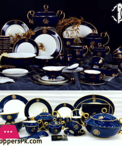 Roberto Cavalli Luxury Dinner Set  with Embossed Gold 6 Person Serving 68 Pcs
