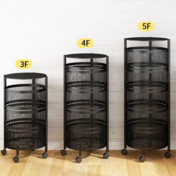 Rotating Vegetable Shelving Kitchen Floor Shelving Cylindrical Storage Rack ( 4 - layer )