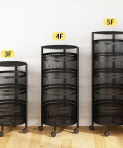 Rotating Vegetable Shelving Kitchen Floor Shelving Cylindrical Storage Rack ( 4 - layer )