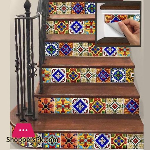Stair Riser Staircase Stickers Mural Vinyl Wall Tile Decals Wallpaper 4.5 x 4.5 Inch ( Pack of 10 )