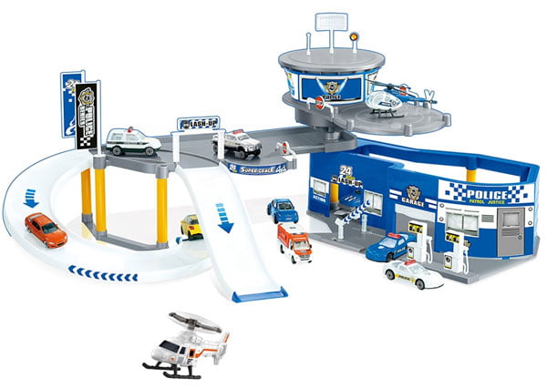 Super Struck Slide Car Plane Boy Plastic Police Play Set