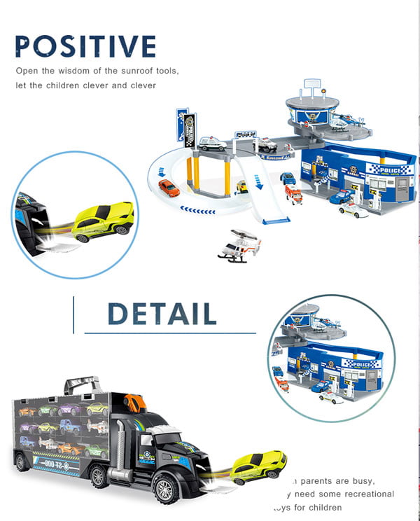 Super Struck Slide Car Plane Boy Plastic Police Play Set