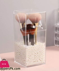 Transparent Pearl Acrylic Cosmetic Makeup Organizer Brush Container