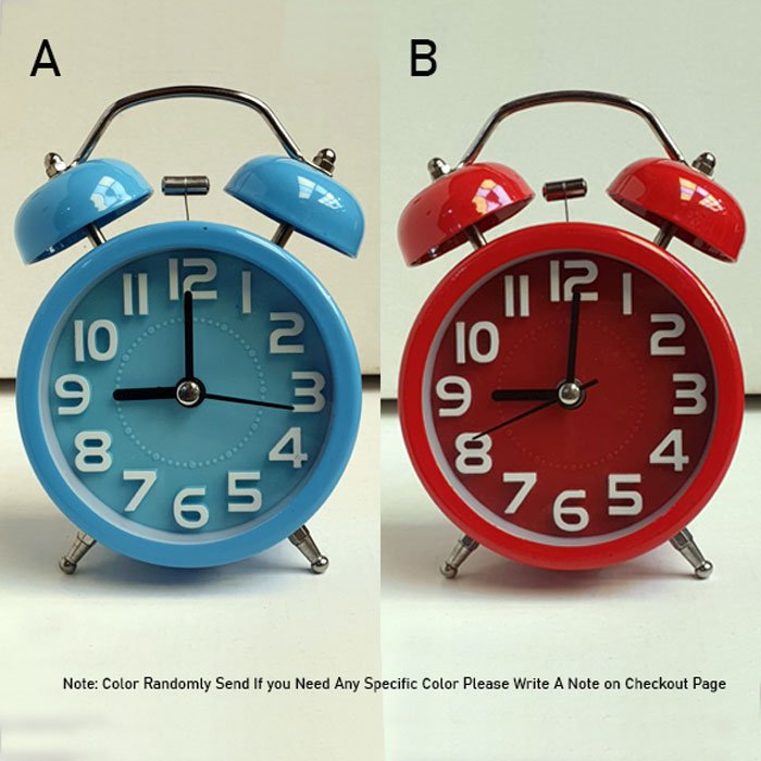 Twin Bell Vintage Alarm Clocks Desk Table Clock For Home &Amp; Office 