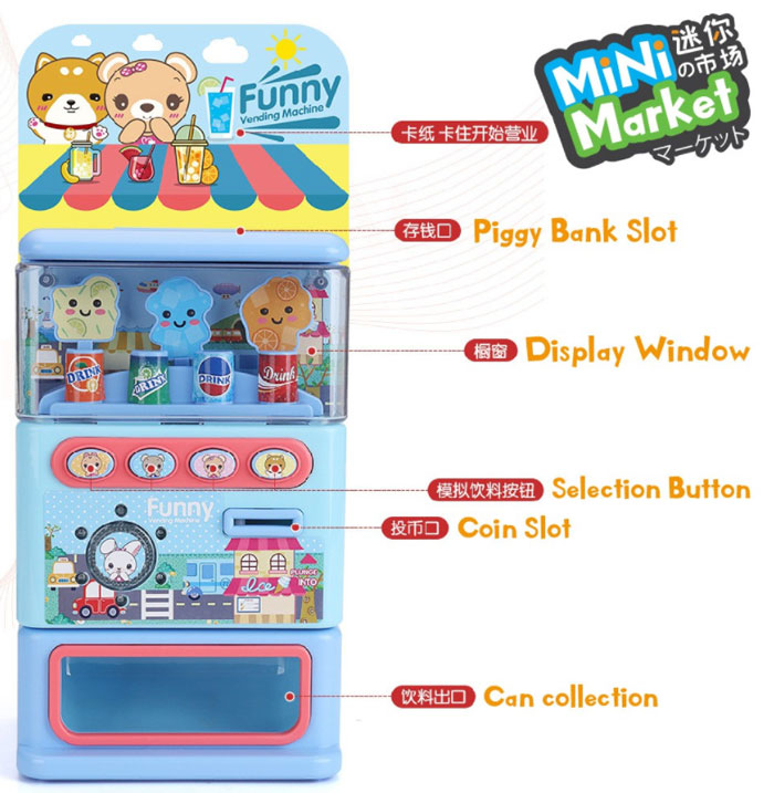 Vending Machine Toy Drink Machines Kids Education Learning Toys Great Gift For Kids - Qf860-1
