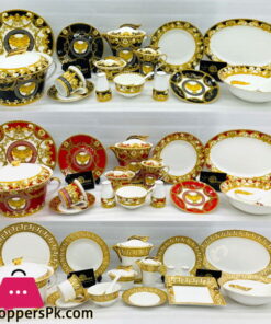 Versace Luxury Gold Plated Dinner Set 6 Person Serving 61 Pcs