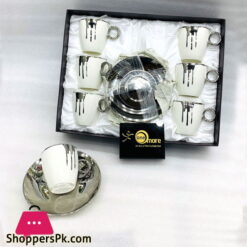 Vintage Swiss Ceramic Lava Coffee Cups and Saucers Set of 6