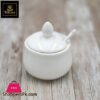 Wilmax Fine Porcelain 4 Oz | 130 Ml Mustard Pot With Spoon Wl-996083-A