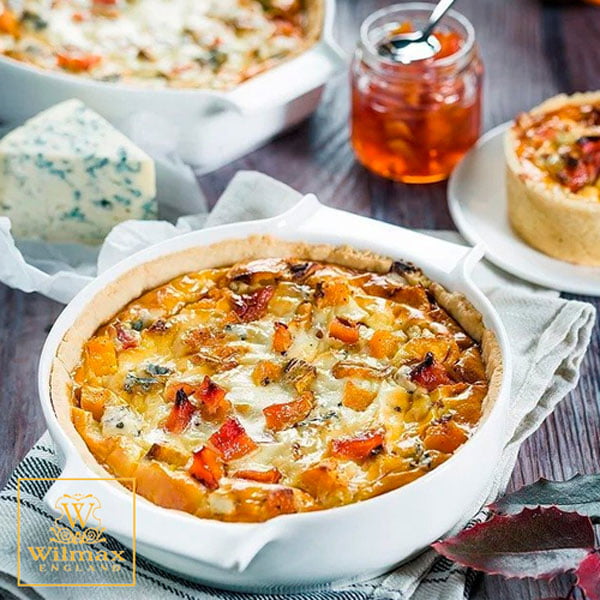 Wilmax Fine Porcelain Baking Dish With Handle 650Ml - 8 X 6.75 X 2 Inch