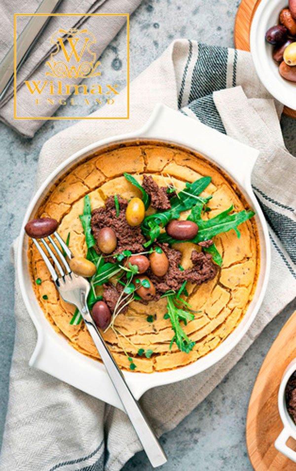 Wilmax Fine Porcelain Baking Dish With Handle 650Ml - 8 X 6.75 X 2 Inch