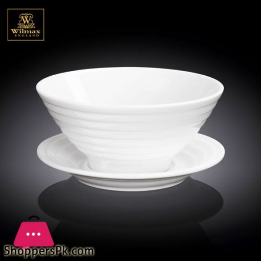 Wilmax Fine Porcelain Bowl & Saucer 545Ml - WL-991146-A