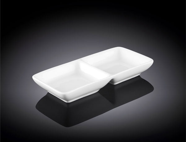 Wilmax Fine Porcelain Divided Dish 5.5 X 3 Inch Wl-992415-A