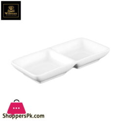 Wilmax Fine Porcelain Divided Dish 5.5 x 3 Inch WL-992415-A