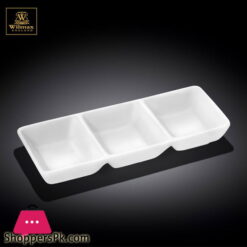 Wilmax Fine Porcelain Divided Dish 6 x 2.5 Inch WL-992753