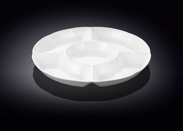 Wilmax Fine Porcelain Divided Round Dish 10 Inch - Wl-992019-A