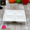 Wilmax Fine Porcelain Divided Square Dish 8 X 8 Inch