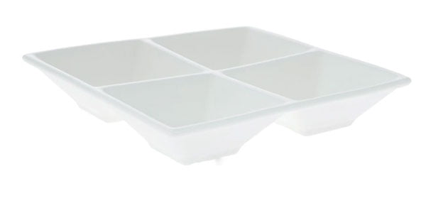 Wilmax Fine Porcelain Divided Square Dish 6 X 6 Inch