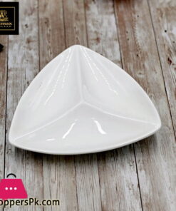 Wilmax Fine Porcelain Divided Triangular Dish 11.5 Inch WL-992586-A