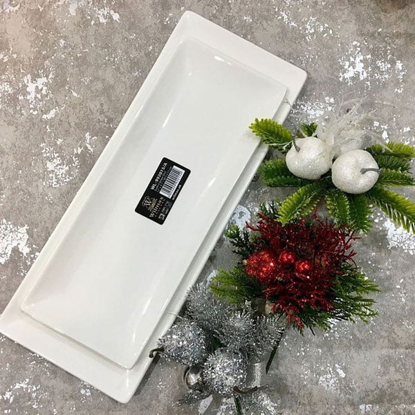 Wilmax Fine Porcelain Sushi-Canape Dish 14 X 5.5 Inch