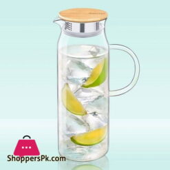 Wilmax Glass Jug Wooden Lid 50.7 FL OZ | 1500 ML