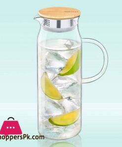 Wilmax Glass Jug Wooden Lid 50.7 FL OZ | 1500 ML