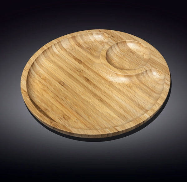 Wilmax Natural Bamboo 2 Section Platter 8 Inch Wl-771042-A