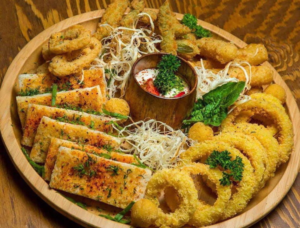 Wilmax Natural Bamboo 2 Section Platter 8 Inch Wl-771042-A