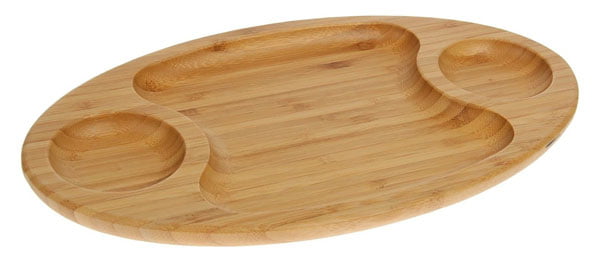 Wilmax Natural Bamboo 3 Section Platter 18 X 10 Inch Wl-771041-A