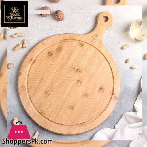 Wilmax Natural Bamboo Serving Board With Handle 12.25 x 9 Inch - WL-771098-A