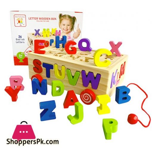 Wooden ABC Learning Pulling Toy Car