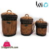 Ziba Sazan Borna Wicker Basket Set Of 3 Iran Made 2 Ziba Sazan Borna Wicker Basket Set Of 3 Iran Made