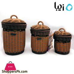 Ziba Sazan Borna Wicker Basket Set of 3 Iran Made