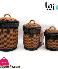 Ziba Sazan Borna Wicker Basket Set of 3 Iran Made