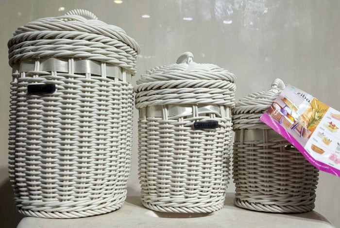 Ziba Sazan Borna Wicker Basket Set Of 3 Iran Made