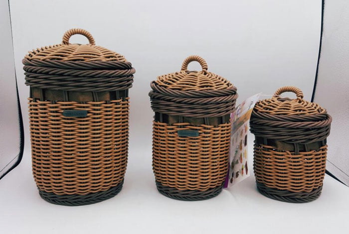 Ziba Sazan Borna Wicker Basket Set Of 3 Iran Made