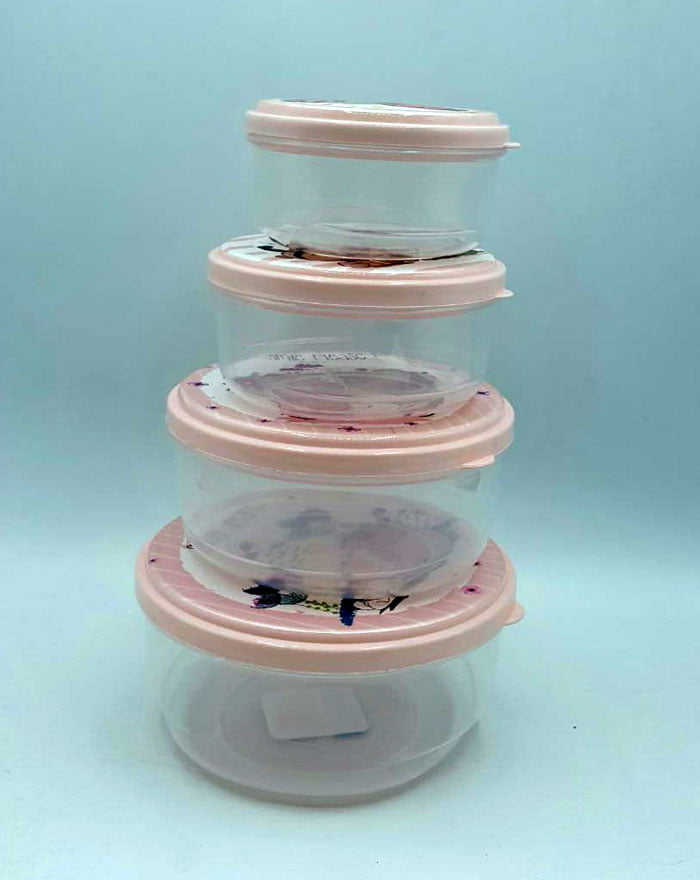 Ziba Sazan Plastic Food Container Bowl Set Of 4 Iran Made