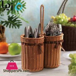 Zibasazan the Wicker Basket Cutlery Holder Iran Made
