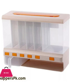 10 KG Dry Food Dispenser 6-Grid Cereal Dispensers Food Storage Container Kitchen Tank for Cereal, Rice, Nuts