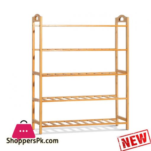 5 Layer Bamboo Wooden Shoe Rack Stand Storage Shelf Unit