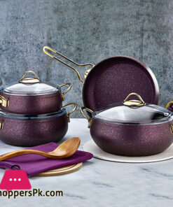 Alya Granite Casserole 7 Piece Cookware Set S-7003 Turkey Made
