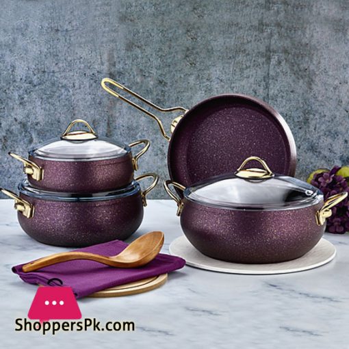 Alya Granite Casserole 7 Piece Cookware Set S-7003 Turkey Made