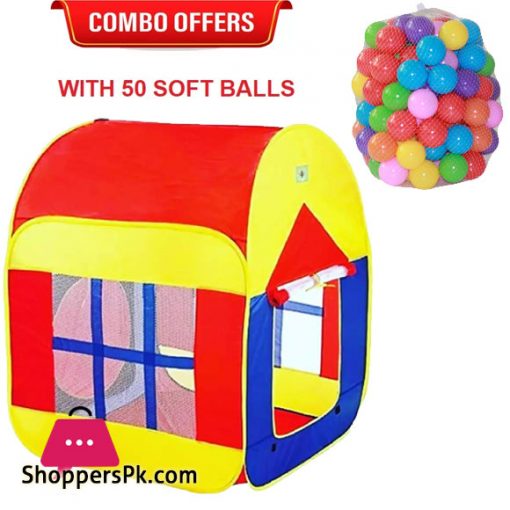 Big Tent House For Kids With 50 Soft Balls Tent Series Pop Up Pretend Play House